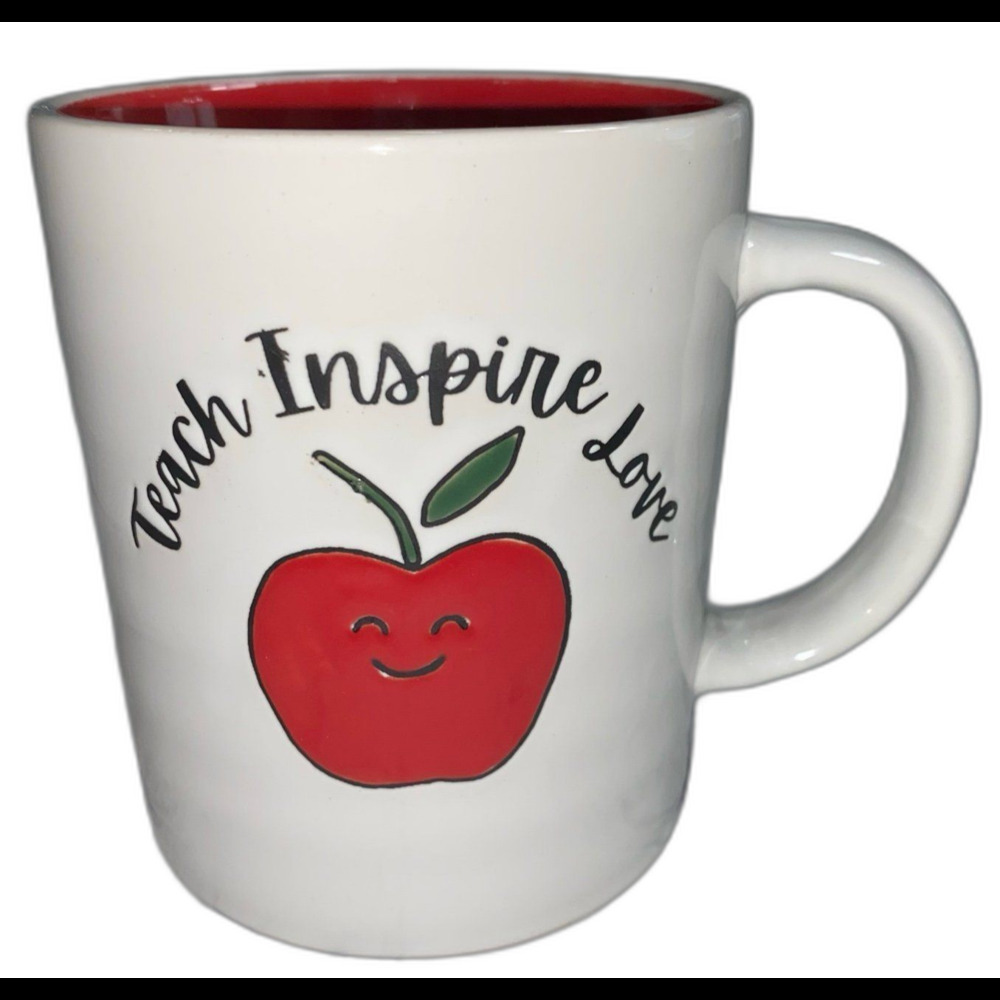 Prima Design Teach Inspire Love Embossed Large Ceramic Mug. LNWOT